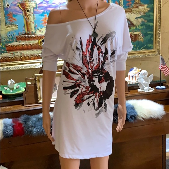 YomYom Off Shoulder Tunic XL - Picture 1 of 8